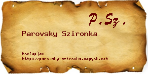 Parovsky Szironka névjegykártya